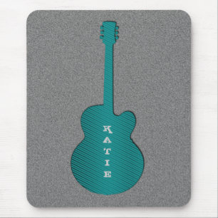Alfombrilla De Ratón Mousepad de guitarra a rayas, turquesa