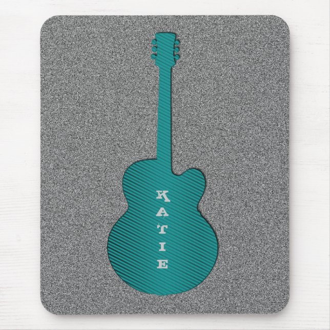 Alfombrilla De Ratón Mousepad de guitarra a rayas, turquesa (Frente)