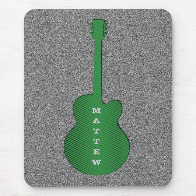 Alfombrilla De Ratón Mousepad de guitarra a rayas, verde (Frente)