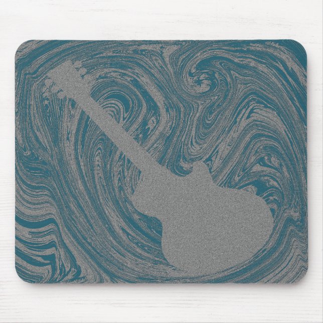 Alfombrilla De Ratón Mousepad de guitarra de Grunge, turquesa (Frente)