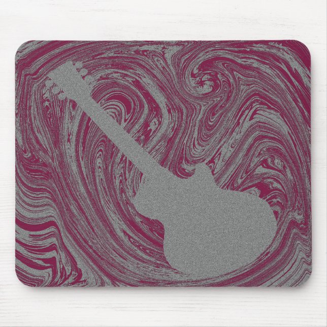 Alfombrilla De Ratón Mousepad de guitarra grunge, rosa (Frente)