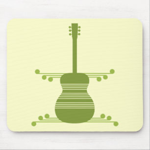 Alfombrilla De Ratón Mousepad de guitarra retro, verde oliva