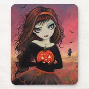 Alfombrilla De Ratón Mousepad de Halloween en el incendio de otoño