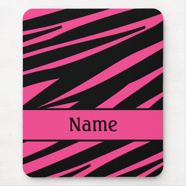Alfombrilla De Ratón Mousepad de impresión de cebra negra rosa personal (Frente)