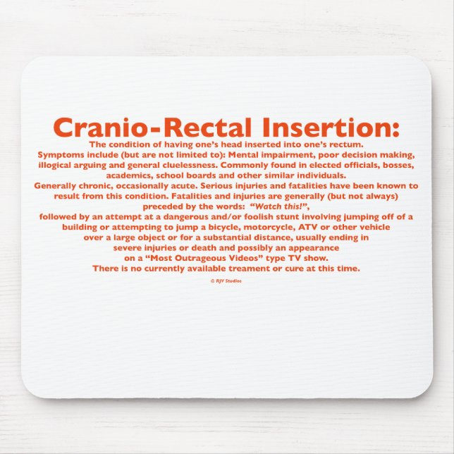 Alfombrilla De Ratón Mousepad de inserción Cranio-Rectal (Frente)