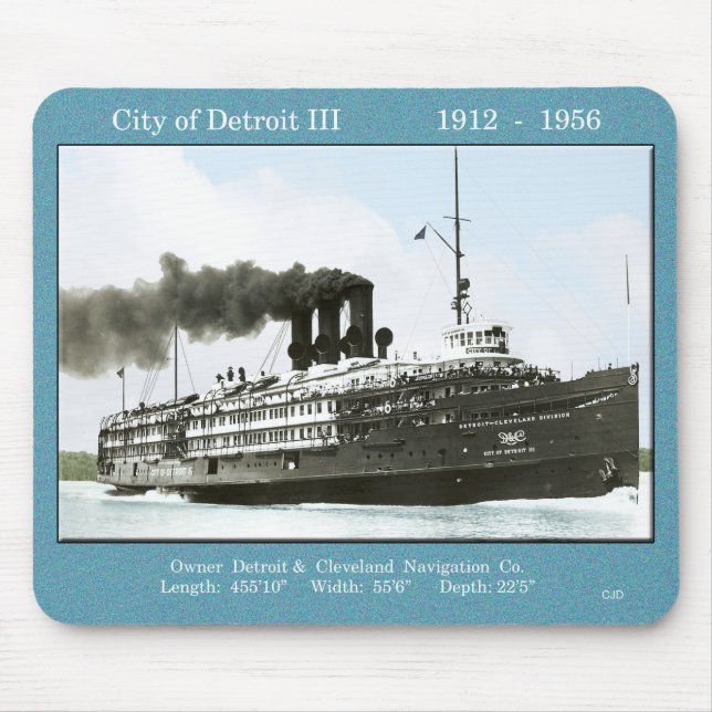 Alfombrilla De Ratón Mousepad de la ciudad de Detroit III (Frente)