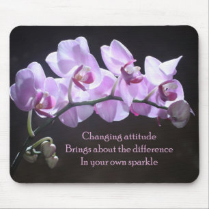 Alfombrilla De Ratón Mousepad de la orquídea - actitud cambiante