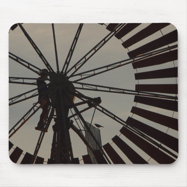 Alfombrilla De Ratón Mousepad de la silueta del molino de viento (Frente)
