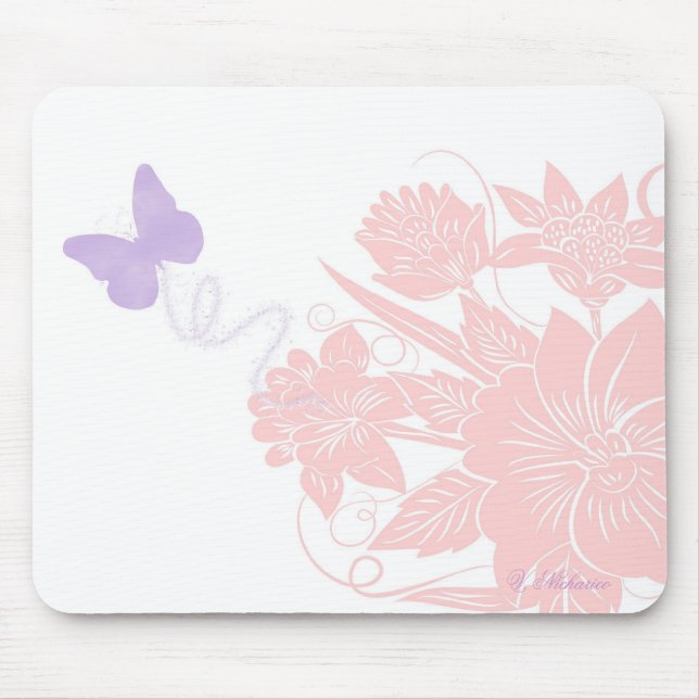 Alfombrilla De Ratón Mousepad de las flores de mariposa (Frente)