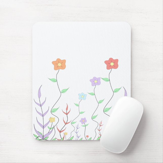 Alfombrilla De Ratón Mousepad de las flores silvestres (Con ratón)
