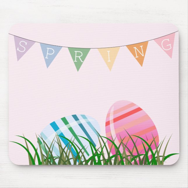 Alfombrilla De Ratón Mousepad de lavanda de huevos de pascua rayado (Frente)