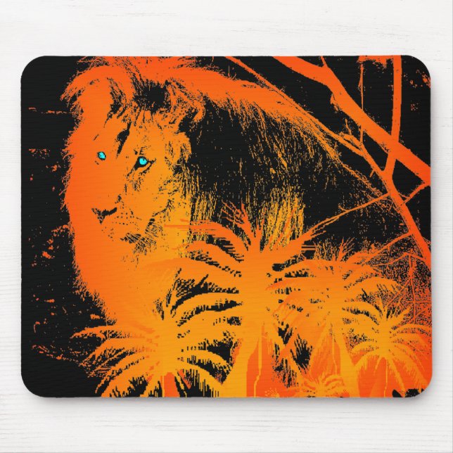 Alfombrilla De Ratón Mousepad de león de fuego (Frente)