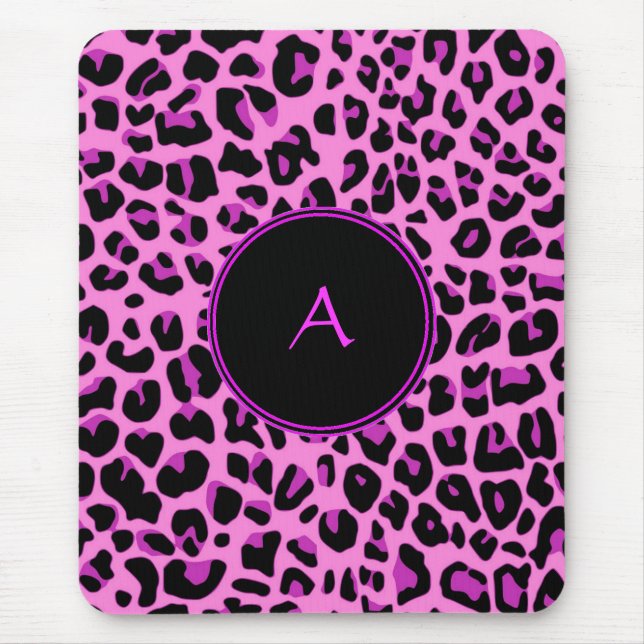 Alfombrilla De Ratón Mousepad de leopardo rosa (Frente)