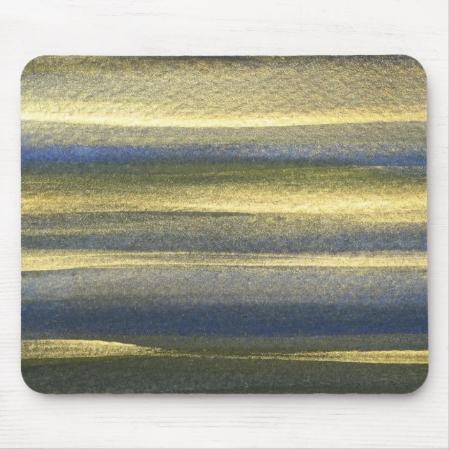 Alfombrilla De Ratón Mousepad de líneas azules de oro (Frente)