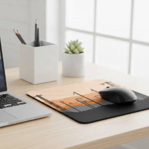Alfombrilla De Ratón Mousepad de líneas de energía para el atardecer in
