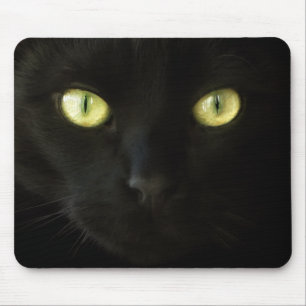Alfombrilla De Ratón Mousepad de los ojos de gato negro