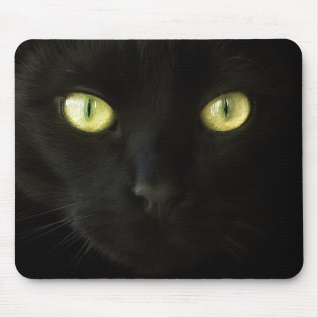 Alfombrilla De Ratón Mousepad de los ojos de gato negro (Frente)
