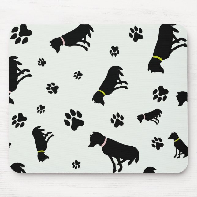 Alfombrilla De Ratón mousepad de los perros y de las huellas (Frente)