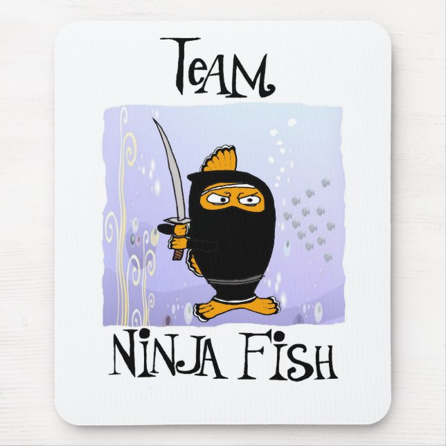 Alfombrilla De Ratón mousepad de los pescados del ninja (Frente)