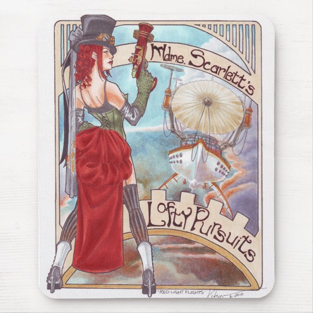 Alfombrilla De Ratón Mousepad de los vuelos de la luz roja (Frente)