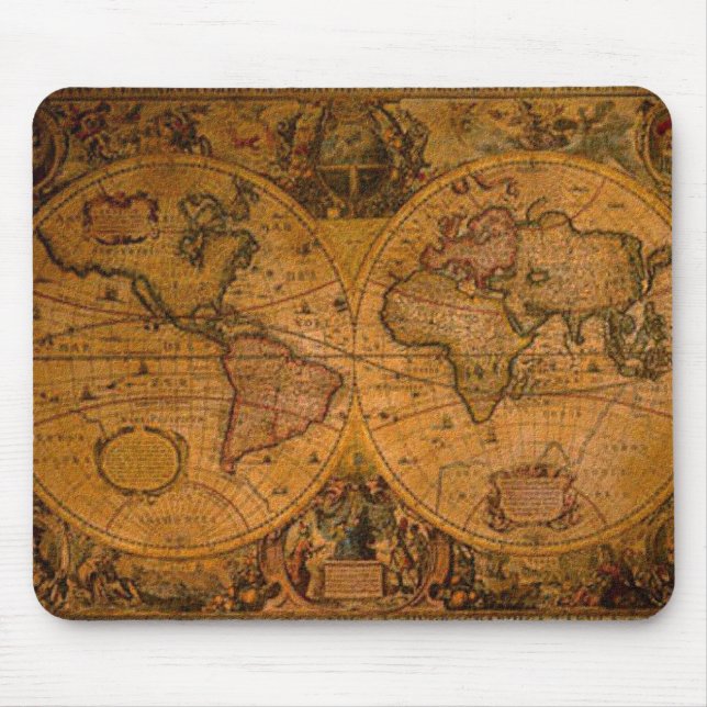 Alfombrilla De Ratón Mousepad de MAP de Mundo ANTIGUO (Frente)