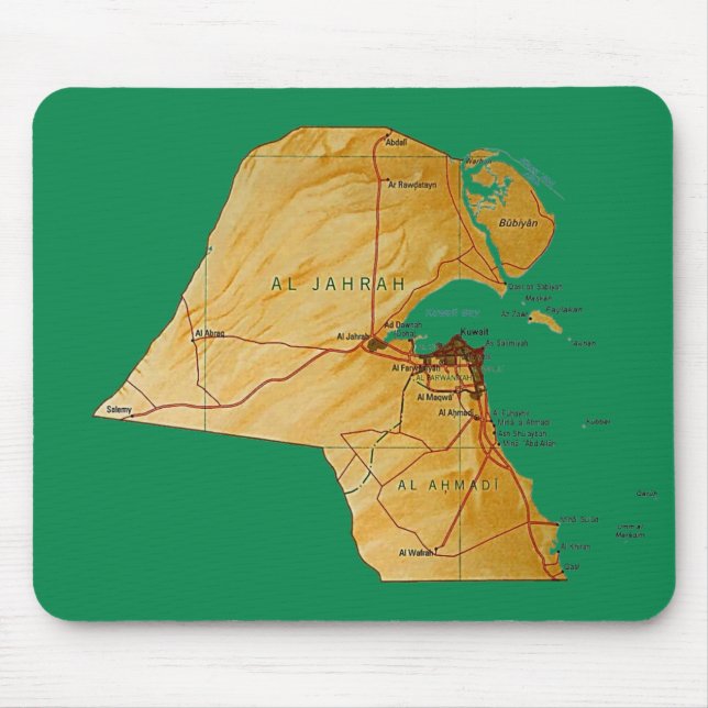 Alfombrilla De Ratón Mousepad de mapas de Kuwait (Frente)