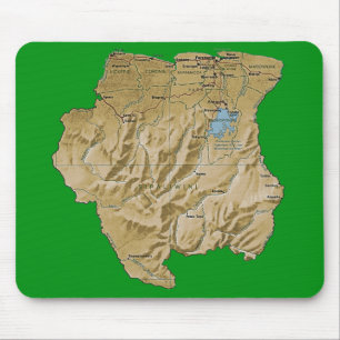 Alfombrilla De Ratón Mousepad de mapas de Surinam