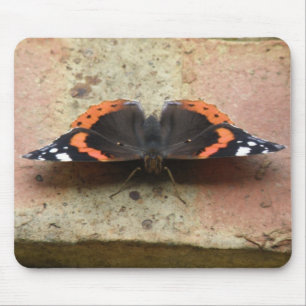 Alfombrilla De Ratón Mousepad de mariposa del Almirante Rojo