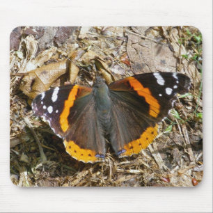 Alfombrilla De Ratón Mousepad de mariposa del Almirante Rojo