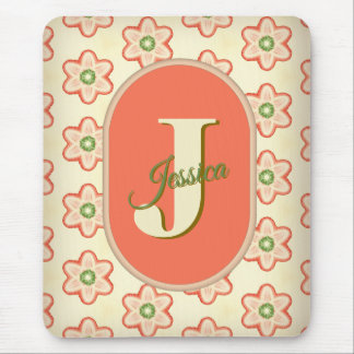 Alfombrilla De Ratón Mousepad de monograma retro moderno personalizable
