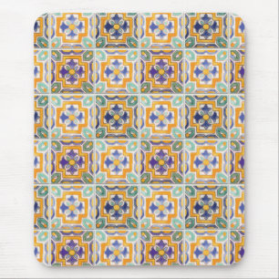 Alfombrilla De Ratón Mousepad de mosaico azul-verde-naranja