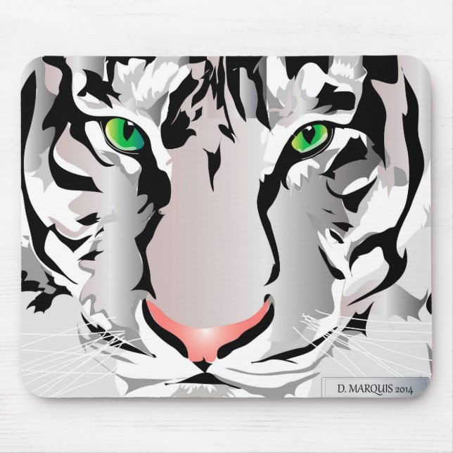 ALFOMBRILLA DE RATÓN MOUSEPAD DE MOUSEAS DE TIGRE-BLANCO/GRIS (Frente)
