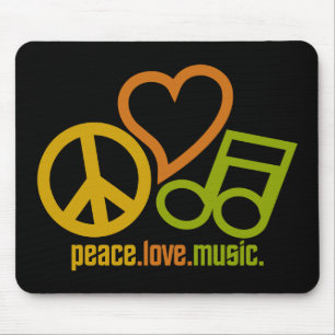 Alfombrilla De Ratón Mousepad de música Peace Love