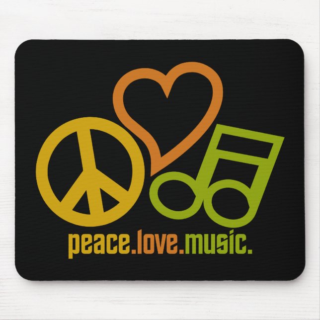 Alfombrilla De Ratón Mousepad de música Peace Love (Frente)
