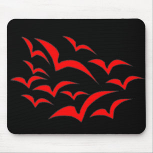 Alfombrilla De Ratón Mousepad de niños de la nube de murciélagos rojos