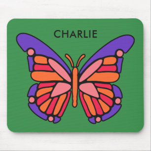 Alfombrilla De Ratón Mousepad de nombre personalizado estilo mariposa
