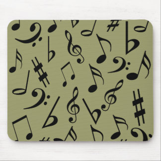 Alfombrilla De Ratón Mousepad de notas musicales - verde oliva pálido