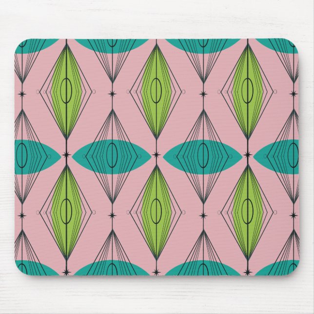 Alfombrilla De Ratón Mousepad de Ogeo Rosa Atómico y Starburst (Frente)