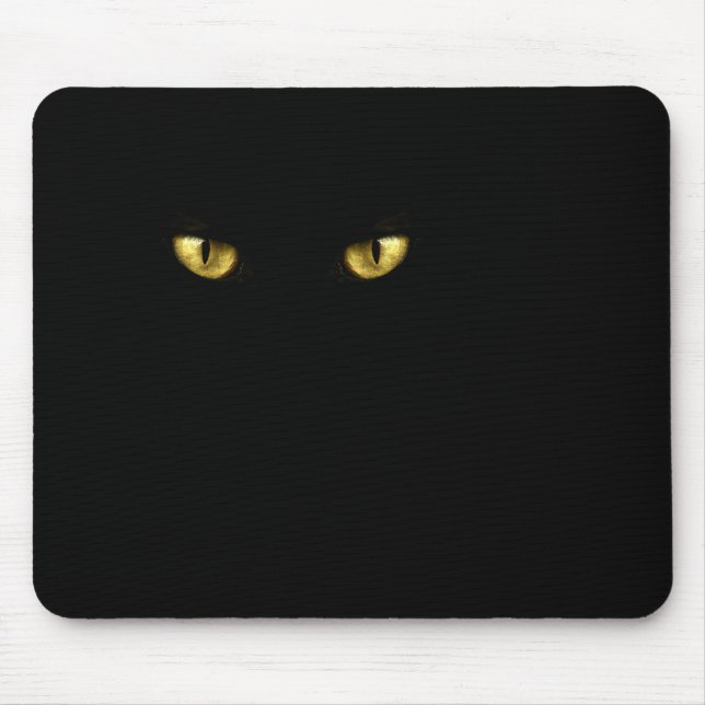 Alfombrilla De Ratón Mousepad de ojos de gato negro (Frente)