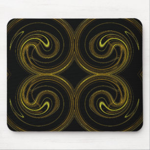 Alfombrilla De Ratón Mousepad de oro y fractal negro