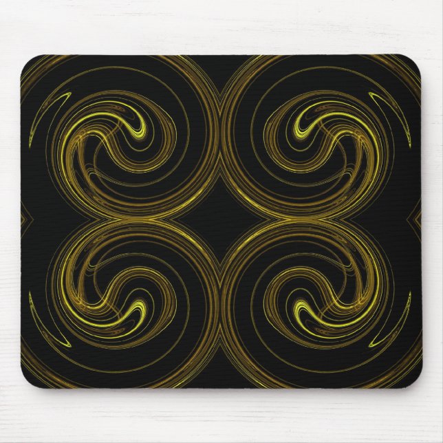 Alfombrilla De Ratón Mousepad de oro y fractal negro (Frente)