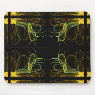 Alfombrilla De Ratón Mousepad de oro y verde fractal