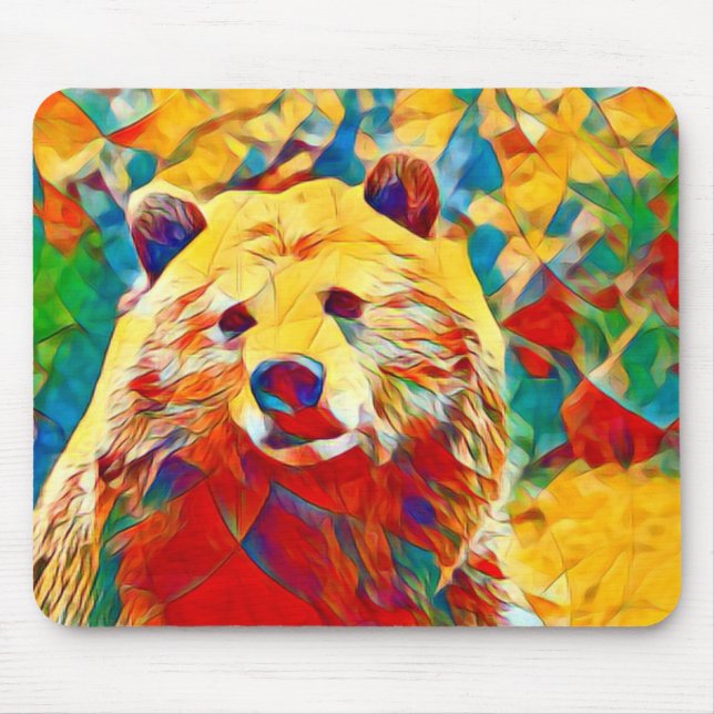 Alfombrilla De Ratón Mousepad de oso colorido (Frente)