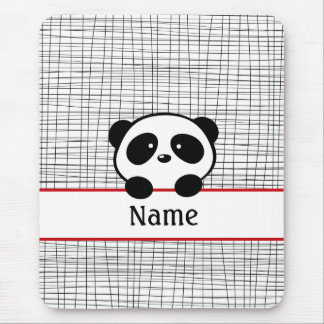 Alfombrilla De Ratón Mousepad de oso panda negro rojo personalizado