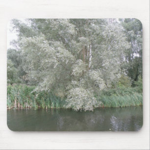 Alfombrilla De Ratón Mousepad de Paisaje de Árbol Blanco y Río