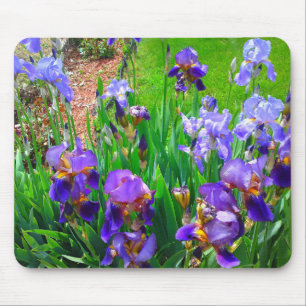Alfombrilla De Ratón Mousepad de parche de flor azul Iris