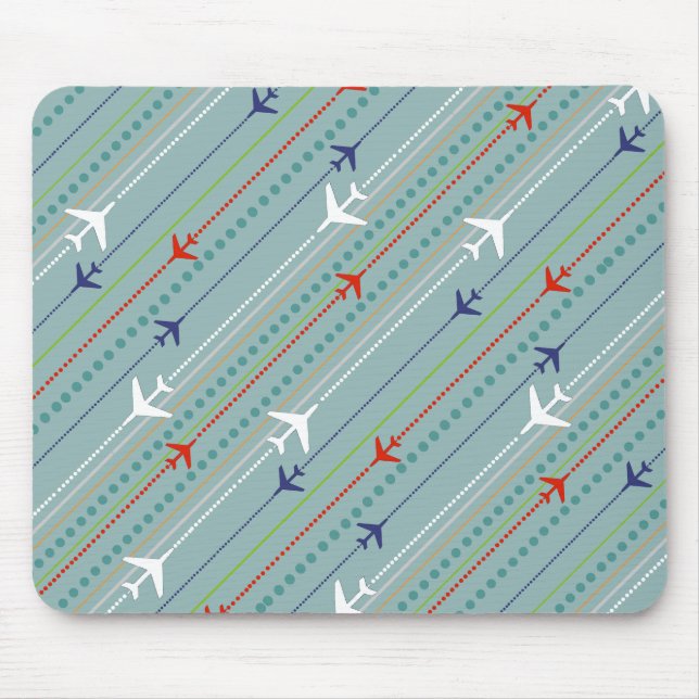 Alfombrilla De Ratón Mousepad de patrón de avión retro (Frente)
