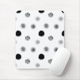 Alfombrilla De Ratón Mousepad de patrón de círculo negro y blanco abstr