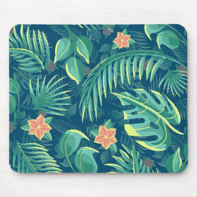 Alfombrilla De Ratón Mousepad de patrón de follaje tropical (Frente)