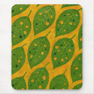 Alfombrilla De Ratón Mousepad de patrón de hojas verdes y amarillas